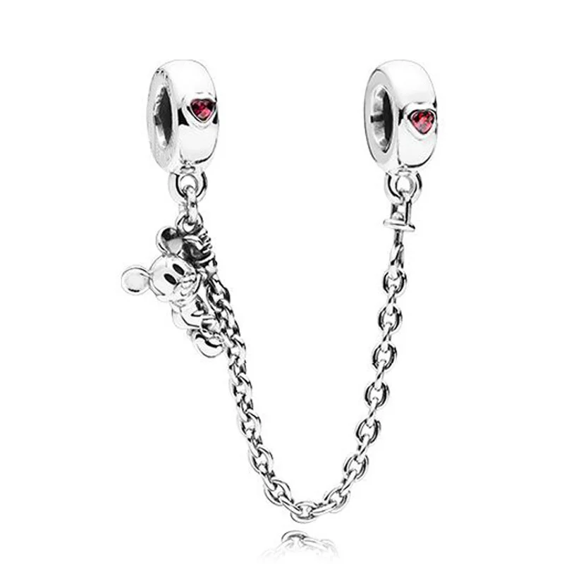 

Boosbiy High Quality Climbing Mickey DIY Safety Chain Fit Fashion Original DIY Pandora Bracelet for Women Accessories SA15
