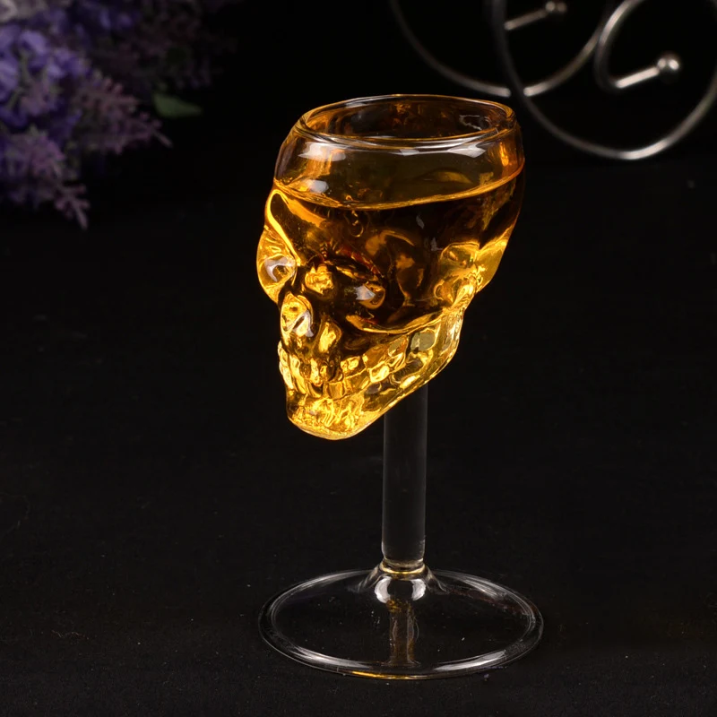 

Transparent Skull Goblet Glass Cup Head Vodka Whiskey Wine Beer Cups Drinkware Home Gift Artware Cup Creative Party Drinking