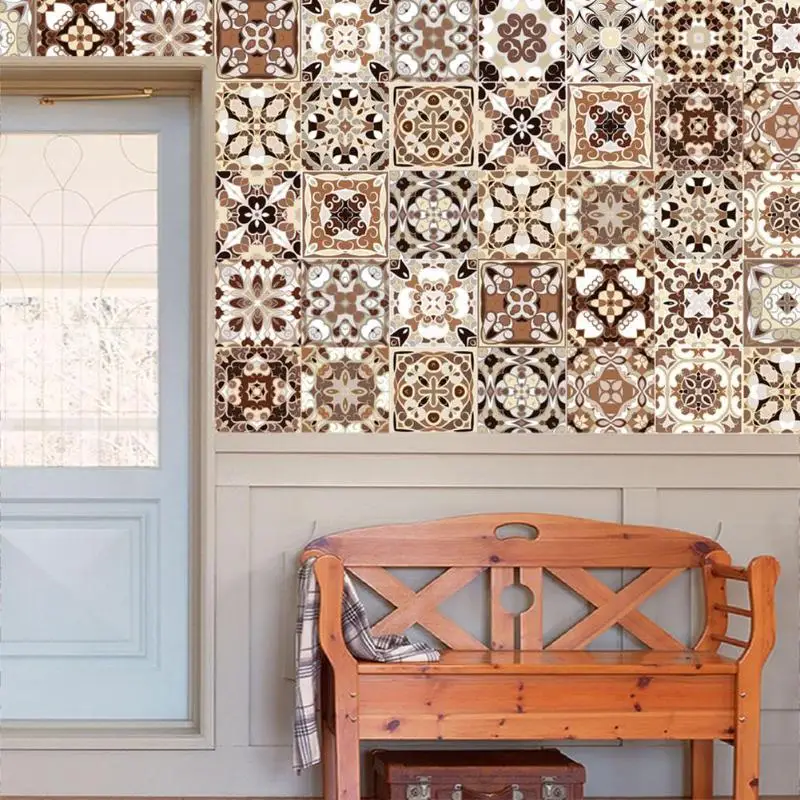 100x20cm Vintage European Style Wall Stickers Self-adhesive PVC Waterproof Tile Stickers For Bathroom Kitchen Wall Sticker 100x20cm Vintage European Style Wall Stickers Self-adhesive PVC Waterproof Tile Stickers For Bathroom Kitchen Wall Sticker