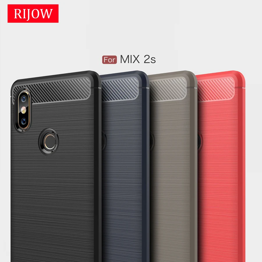

RIJOW for Xiaomi Mi Mix 2s Case Mi Mix 2 2s Carbon Fiber Back Full Protective Phone Cover for Xiomi Mi M Mix 2 2s Cases Luxury