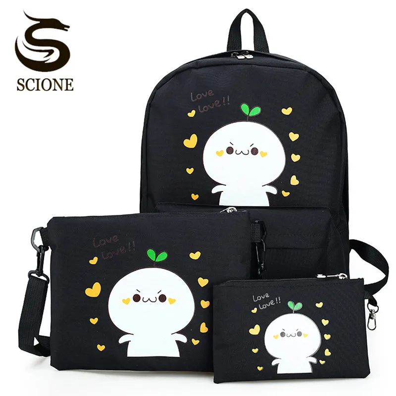 Scione Cute Kawaii Backpack 3PCS/Set Middle/High School Bag Backpack Student Bookbag Laptop Rucksack for Teenage Girls Schoolbag bookbags-for-girls : image Scione Cute Kawaii Backpack 3PCS/Set Middle/High School Bag Backpack Student Bookbag Laptop Rucksack for Teenage Girls Schoolbag bookbags-for-girls