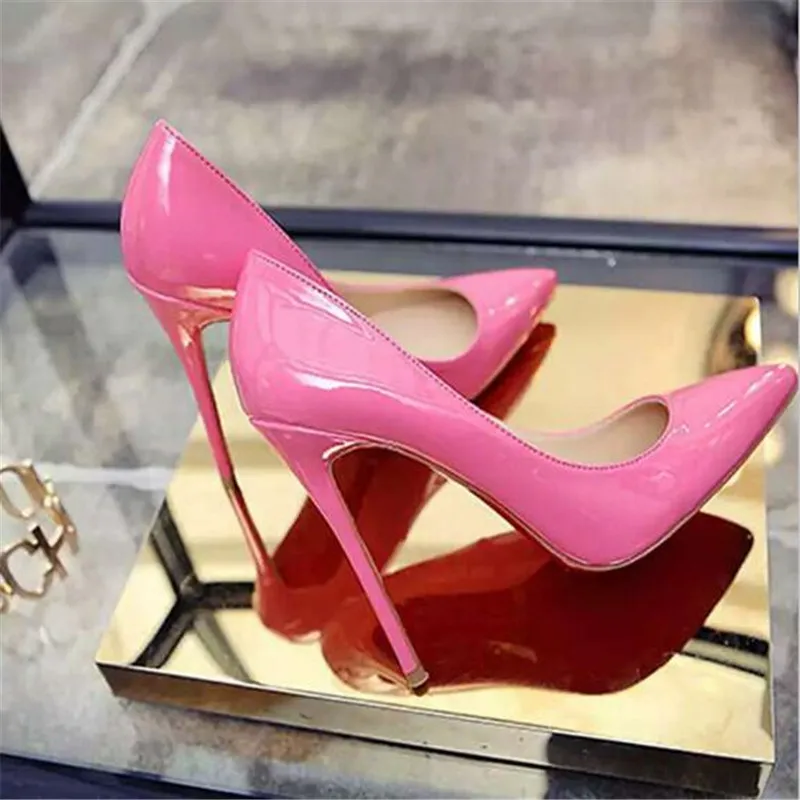 Brand Shoes Woman High Heels Women Shoes Pumps Stilettos Shoes For Women RED High Heels 12CM PU Leather Wedding Shoes
