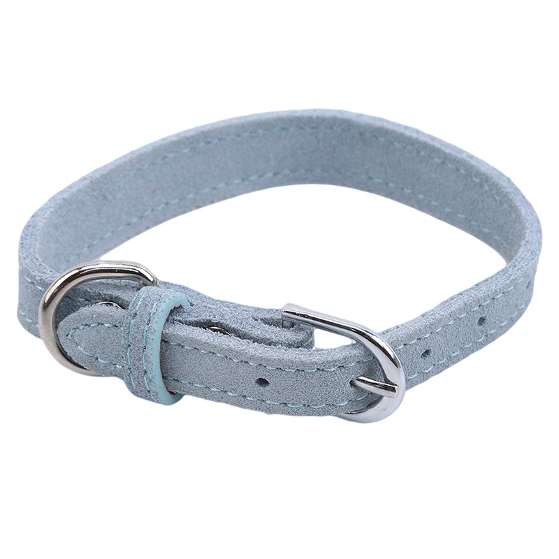 

Dual-layer Soft Scrub Cowhide Matte Leather Adjustable Pet Dog Collar For Little Dogs Cat Collars Pet Supplies