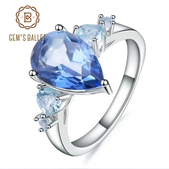 

Gem's Ballet 2.89Ct Natural Iolite Blue Mystic Quartz Sky Blue Topaz Ring 925 Sterling Silver Rings For Women Fine Jewelry