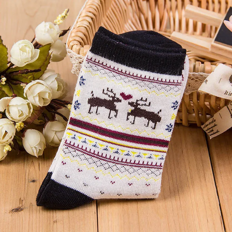 5 пар, женские носки, женские носки в подарок на Рождество, модные зимние милые хлопковые 3D женские сумасшедшие носки, женские теплые носки с животными - Цвет: A
