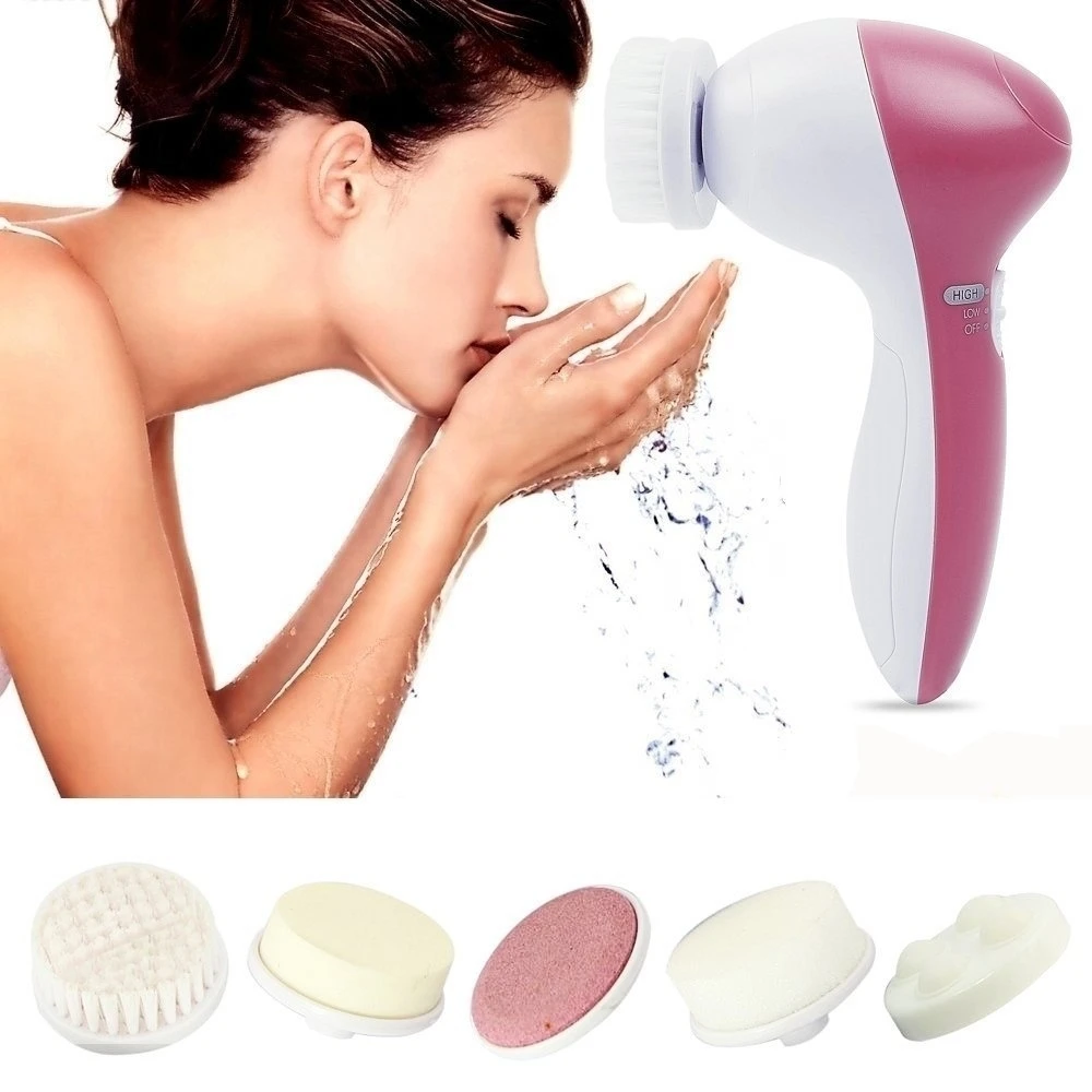 Deep Clean 5 In 1 Electric Facial Cleaner Face Skin Care Brush Massager