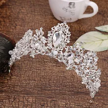 Charm Hair Jewelry Baroque Luxury Rhinestone Crystal Queen King Crowns And Tiaras Big Princess Bridal Wedding Hair Accessories