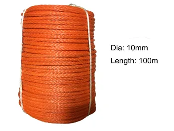 

Factory Direct Sale 10MM * 100M Plasma rope UHMWPE Synthetic Winch Line
