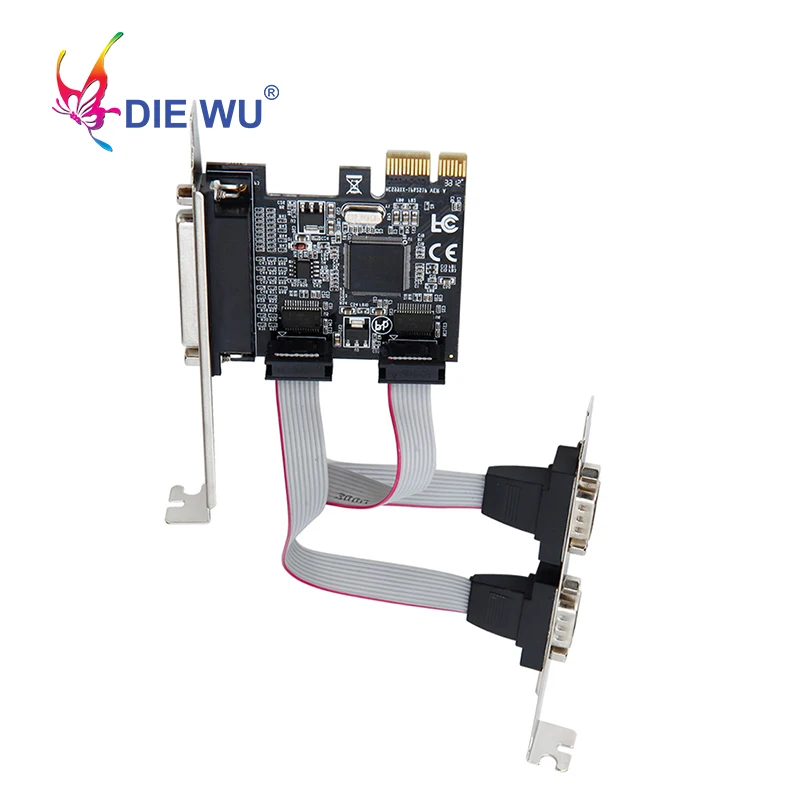 PCI E до 2 DB9 RS232 последовательный порт s + 1 DB25 параллельный адаптер порта LPT карта для