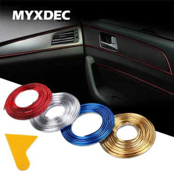 

5M/lot Car-Styling Universal DIY Cold Line Flexible Interior Panel Dashboard Decoration Moulding Trim Strips Car Accessories
