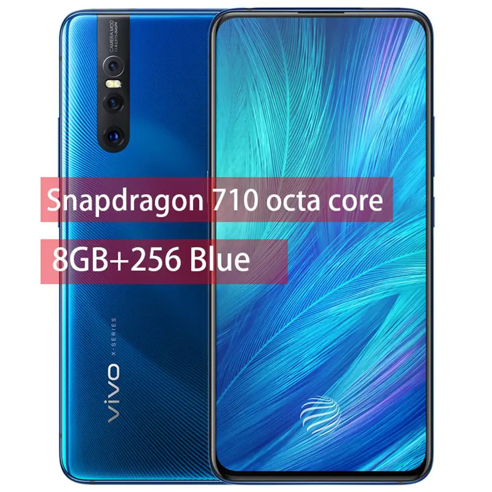 Vivo X27 мобильный телефон 6,3" 8 ГБ ОЗУ 128 ГБ/256 Гб ПЗУ Snapdragon 675/710 Android 9 4000 МП три кадра мАч смартфон - Цвет: 8G 256G Blue