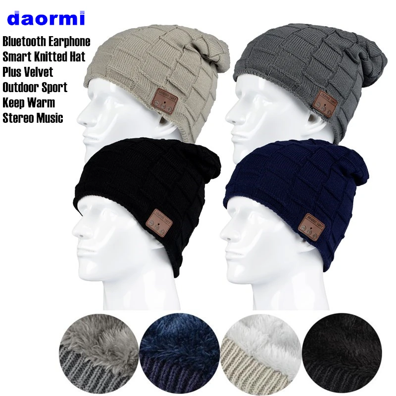 Unisex Winter Outdoor Sport Wireless Bluetooth 4 2 Earphone Knitted Hat Stereo Magic Music Headband Cap Headphone for SmartPhone