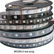 WS2813 New 1m/5m Dual-signal 30/60/144 pixels/leds/m led IP30/IP67 WS2812B Updated pixel strip ,DC5V White/Black PCB