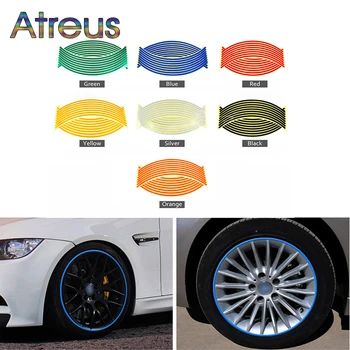 

Atreus 16pcs Car Wheel Stickers Decals 14" Reflective Rim Tape For kia Ceed Suzuki grand vitara SX4 Subaru Saab 9-3 Lada granta