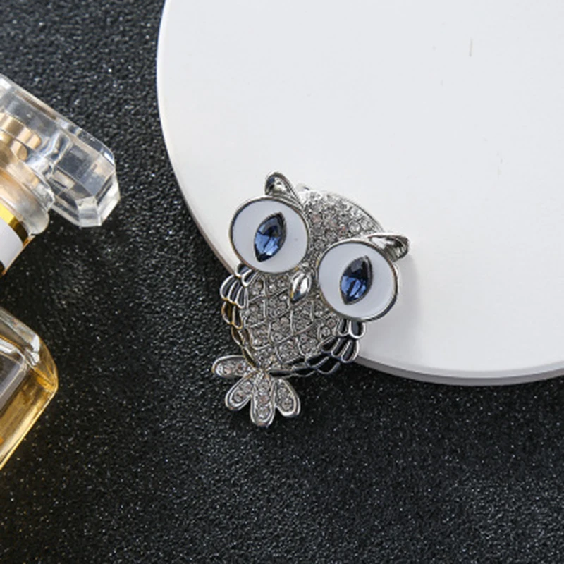 3 Qevila Jewelry brooch Women's Men's Owl Korean beautiful brooches silver brooch 925 sterling silver For Women Pins  Collar Gift (1)