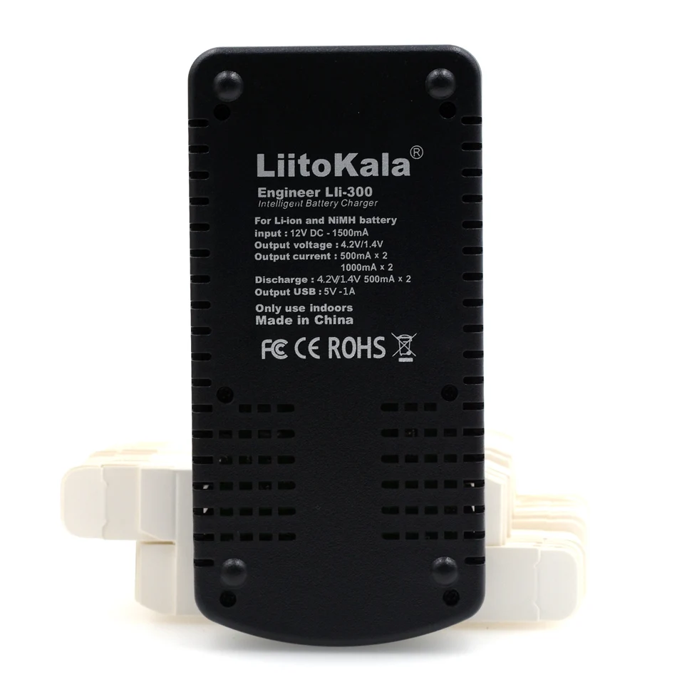 Умное устройство для зарядки никель-металлогидридных аккумуляторов от компании LiitoKala lii-300 ЖК-дисплей 18650 Батарея Зарядное устройство lii300 для 18650 26650 14500 10440 17500 1,2 V AA AAA металл-гидридных или никель Перезаряжаемые Батарея сзади
