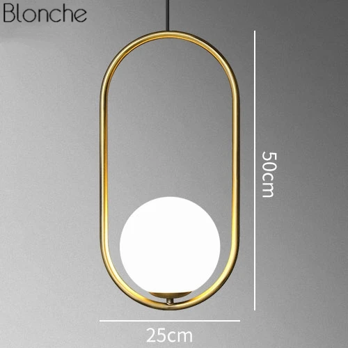 Скандинавские стеклянные шаровые подвесные светильники винтажный обруч современный светодиодный подвесной светильник для гостиной домашний Лофт промышленный Декор Светильник E27 - Цвет корпуса: Oval Copper L