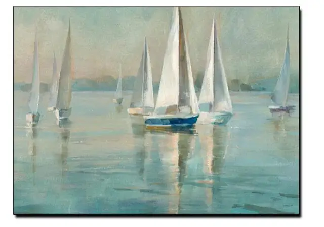 Drop-shipping Modern Wall Art Canvas Seascape Poster Nordic Wall Picture for Living Room Boat Sea Canvas Painting Unframed MULTI