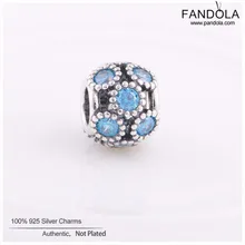 Аутентичная бусины из стерлингового серебра 925 Бирюзовая ажурная сверкающая подвеска-талисман в виде Круга бусины для изготовления ювелирных изделий подходит браслет в европейском стиле kralen