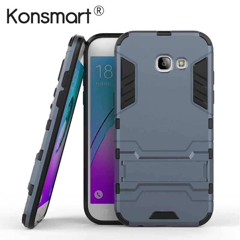 

KONSMART Cover For Samsung Galaxy A5 2017 Case Back Coque For Samsung A5 A3 A7 A8 2016 Fundas Shockproof Protective Shield Stand