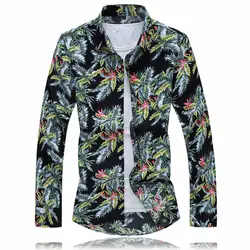 Camisa social masculina мужские осенние модные рубашки Повседневный пляжный костюм с длинным рукавом Топы Свободная Повседневная Блузка camisa masculina #35