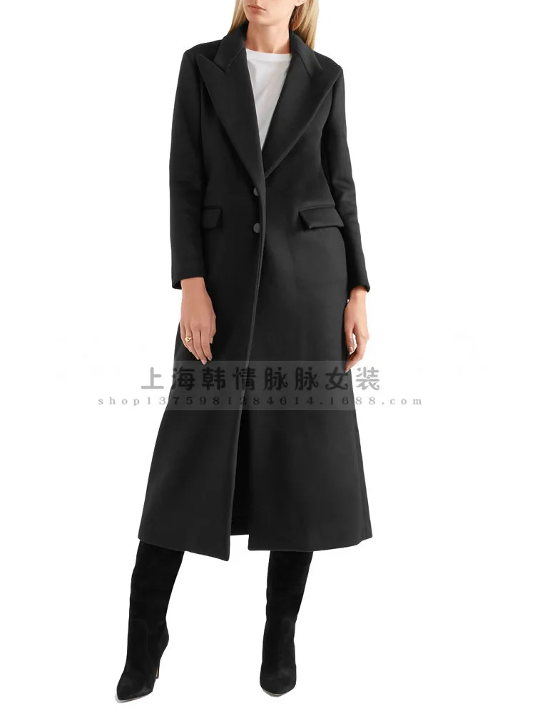 Manteaux Laine Mode 2018 Feminino Long Casaco Femmes Mélange Outwear Hiver Lâche Manteau Automne Cachemire Noir Femme De wqqAvt