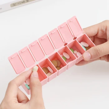 

2Pcs 7-days Weekly Travel Small Medicine Pill Drug Box Pill Drug Mini Pillbox Container