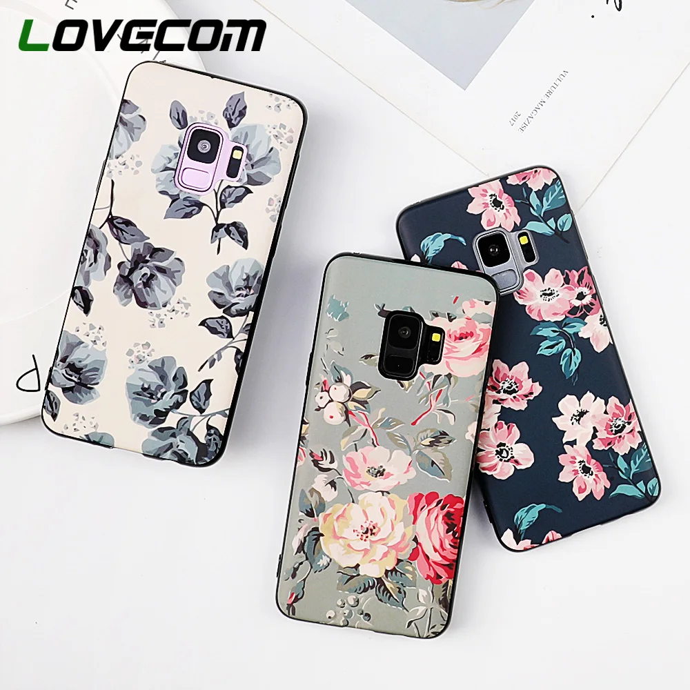 

LOVECOM Vintage Flower Phone Cases For Samsung Galaxy S10 Plus S10e S8 S9 Plus Soft TPU Floral Phone Back Cover Coque Gifts