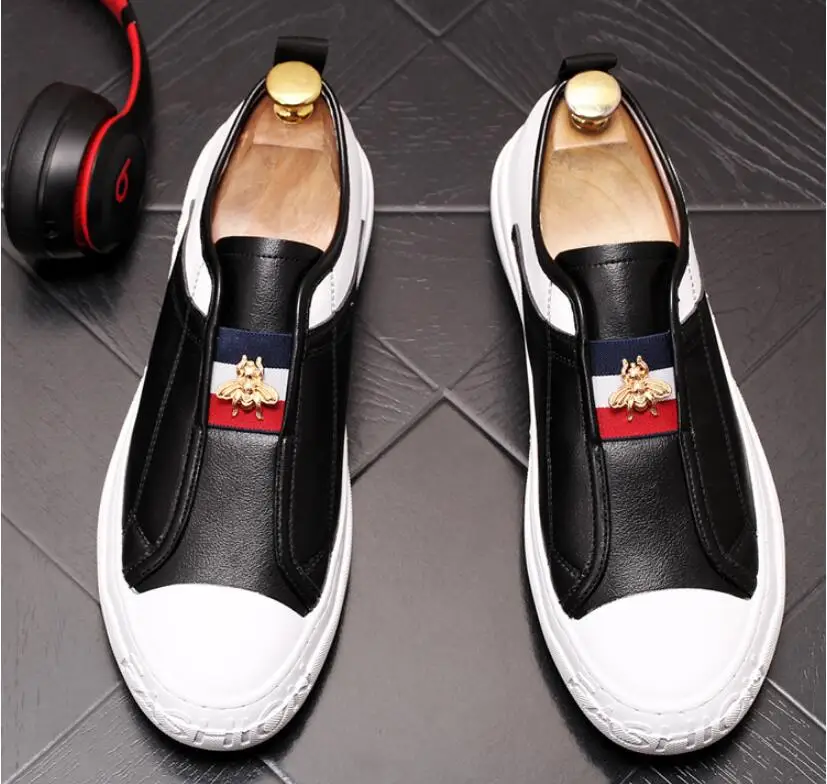 Новинка года; Роскошная повседневная обувь; мужские лоферы без шнуровки; Высококачественная Дизайнерская обувь; мужские мокасины; кроссовки; Мужская обувь; Цвет черный, белый