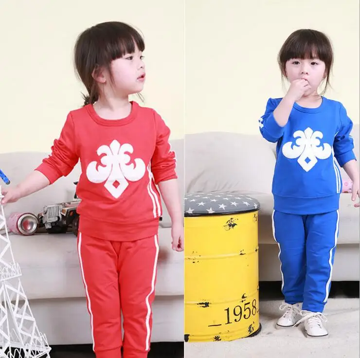 

Unisex Children's Sports Suit Fashion Printing Full Sleeve Jongens Kleding Two-piece Sets O-neck Christmas Costumes For Girls