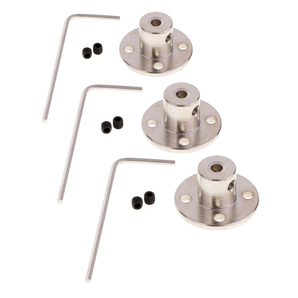 3 Set of 8mm Rigid Flange Coupling Motor Guide Shaft Coupler Motor Connector Set