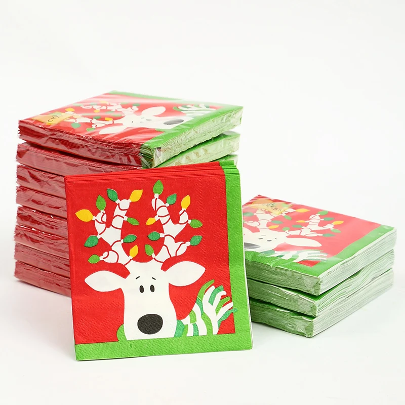 Рождественские бумажные салфетки-Cypress дома 20 штук 25*25 см 3-слойные фанерные салфетки с темой Рождества для decoupage-4NC3236