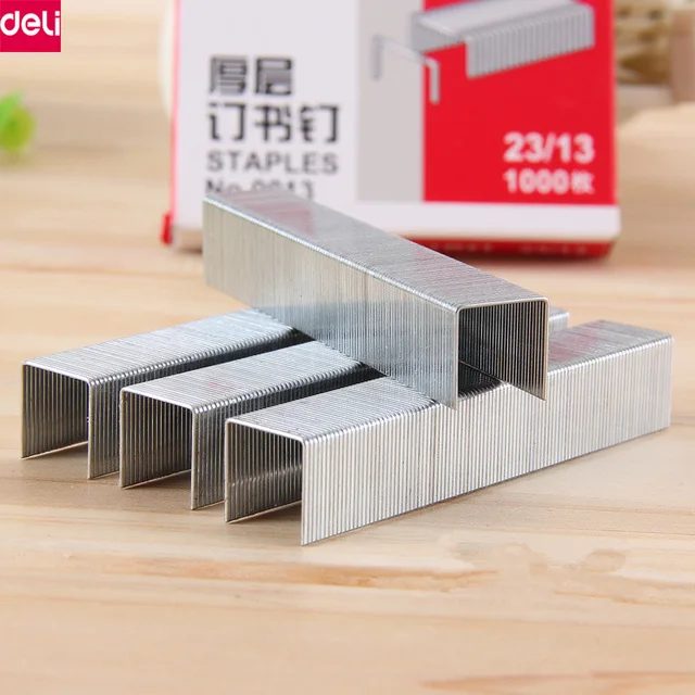 Deli Staples Silver Metal Booking Binding Staples 23/13 Heavy Duty