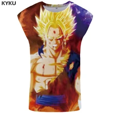 KYKU бренд Dragon Ball Z майка для мужчин Гоку Стрингер крови майка пламя жилет Ftness одежда Tanktop рубашка без рукавов Мышцы