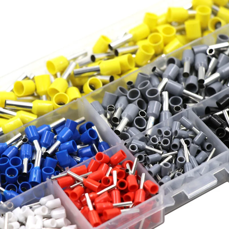 700PCS Insulated Terminal Block Cord End Wire Connector Electrical Crimp Terminato E6012 E2508 E4009 E0508 E1008 E1508 E7508
