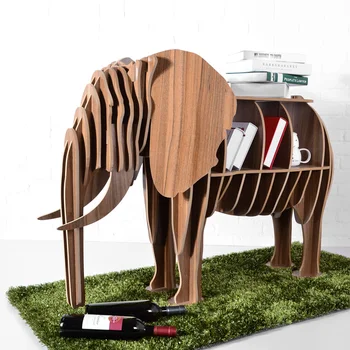 

High-end DIY Wood Desk Elephant Storage Table Wooden Animal Wild Africa Elephant Creative Furniture For Art Home Decor TM006M