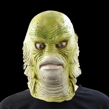 

Scary Monster Latex Fish Mask Creature from the Black Lagoon Cosplay Merman Props Adult Halloween party Masks