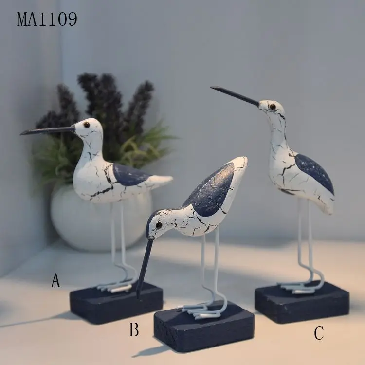 

3 Piece A Set Wooden Handicrafts Crafts Sea Birds Oraments Home Decoration Accessories Home Decoration Accessories Size 10*8*4