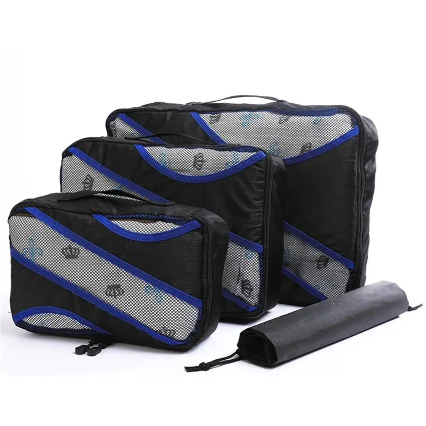 Бежевый QIUYIN одежда Сортировка организовать мешок нейлон куб для упаковки дорожная сумка системы прочный 3 шт. один комплект большой емкости унисекс - Цвет: Бежевый