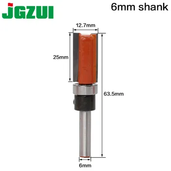 

1pc Template Router - Flush Trim bit - with 6" Shank Woodworking cutter Tenon Cutter for Woodworking Tools