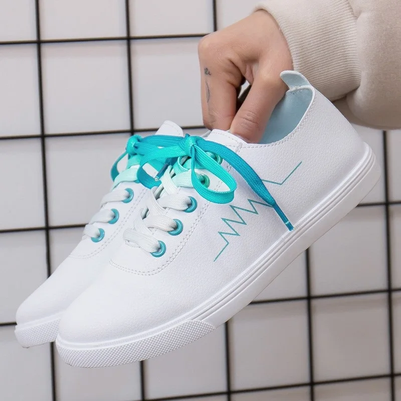 

Classic White Sneakers Women Casual Shoes Female Summer Lace-Up Flat Trainers Fashion Zapatillas Mujer Vulcanize Shoes