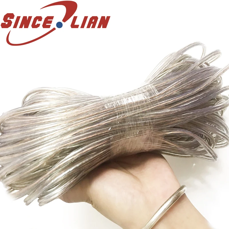 

50Meters Gold Silver Perallel Wire 20AWG 2468 UL2468 PVC Tinned Bare Cord Copper Wire Audio Cable Speaker Cable Transparent line
