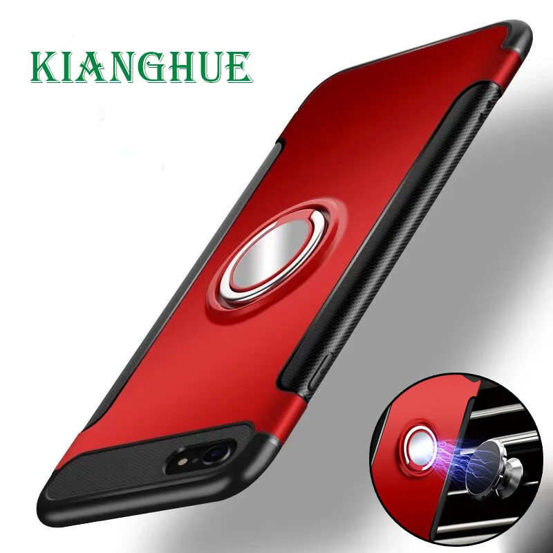 Protective Armor Cover Finger Ring PC + TPU Shell For iPhone 8 X 7 6 6S Plus Shockproof Case Back Capa |
