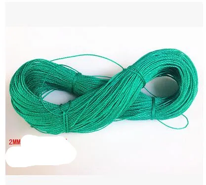 Нейлоновая веревка, 2 мм, зеленая сушка одежды, одеяло веревка, связующая веревка, рекламная пластмассовая скакалка - Цвет: Зеленый