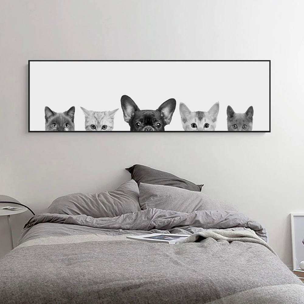 Elegant Poetry Cute Animals Photography Cats and Dogs Banner Canvas ...