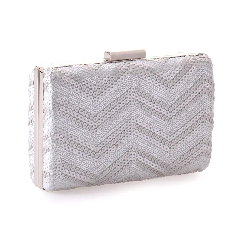 

New Women Evening Bag Day Clutches Aluminum Mesh Envelope Flap Bags Sequined Long Chain Handbags Korean Fashion New