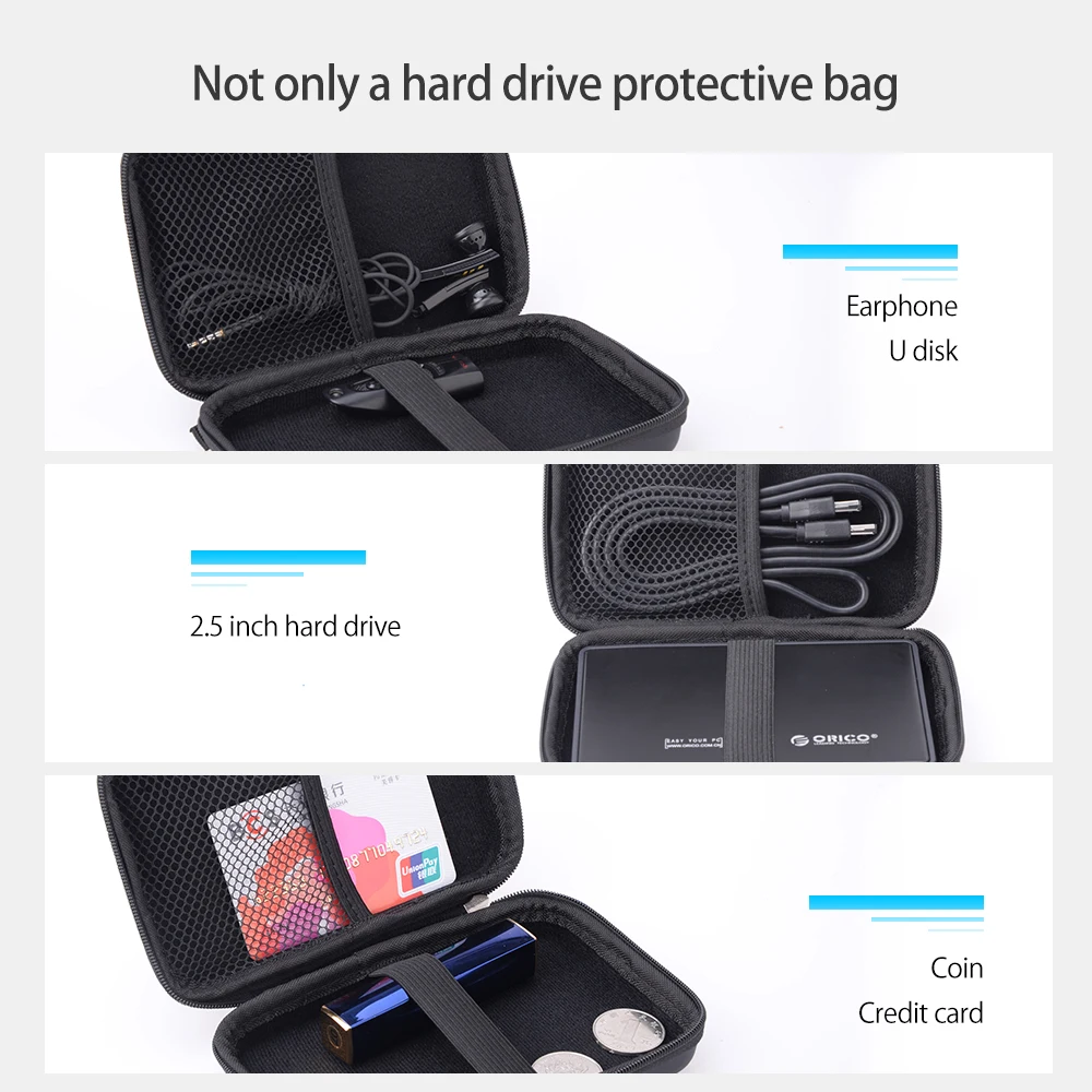 ORICO NylonMultifunction Hard Carrying Case For Cards Earphone Storage Bag Protective Cover 20