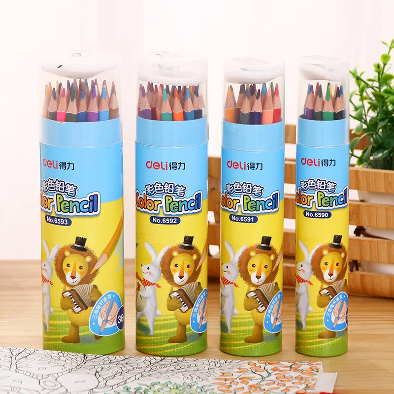 

Deli Stationery Triangle Rod Colored Pencil Art painting color 12/18/24 Wooden Painting Colored Pencils
