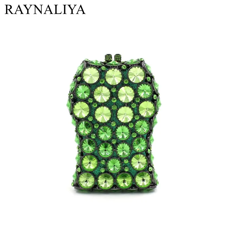 

Green Emerald Luxury Crystals 2017 Women Evening Bags Designer Clutches Handbag Bridal Diamond Wedding Clutch Bag SMYZH-E0039