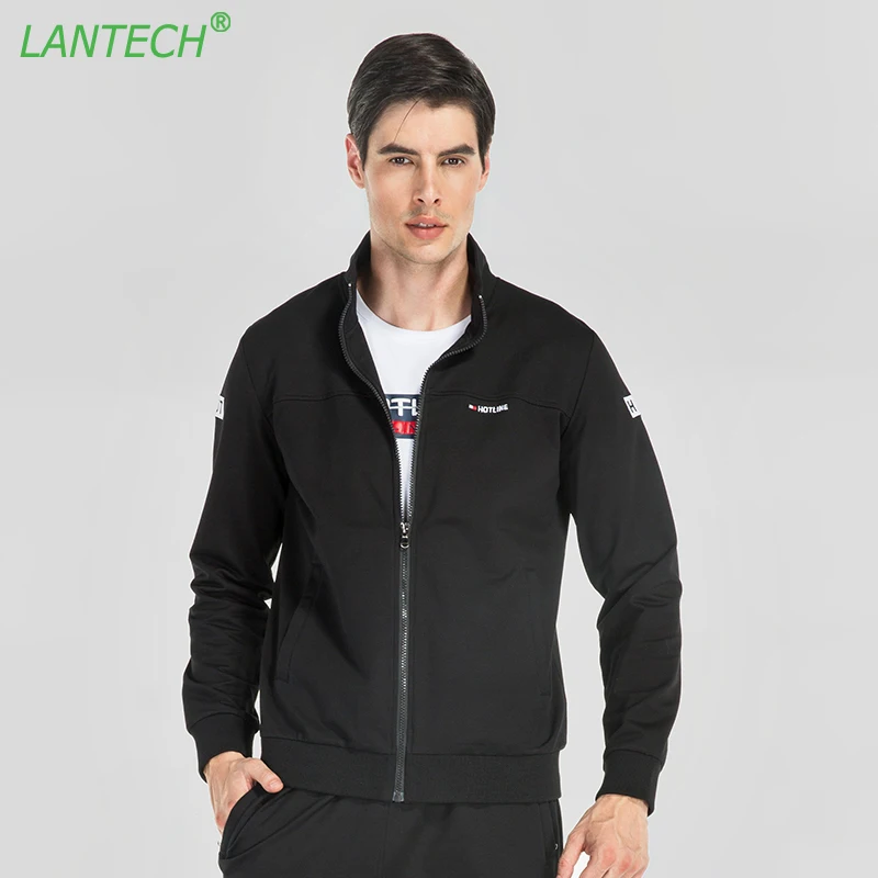 

LANTECH Men Jacket Sports Sportswear Running Training Zipper Pocket Run Fitness Exercise Gym Jacket Clothes Long Sleeve